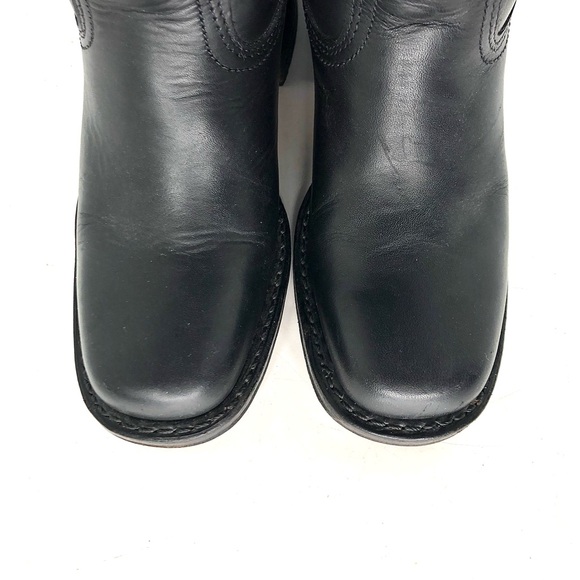 Frye 14L Campus Black Square Toe Pull On Riding Boots Women’s 6 Shoes - Picture 9 of 11
